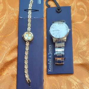 Silver Women's Watch and Bracelet Set